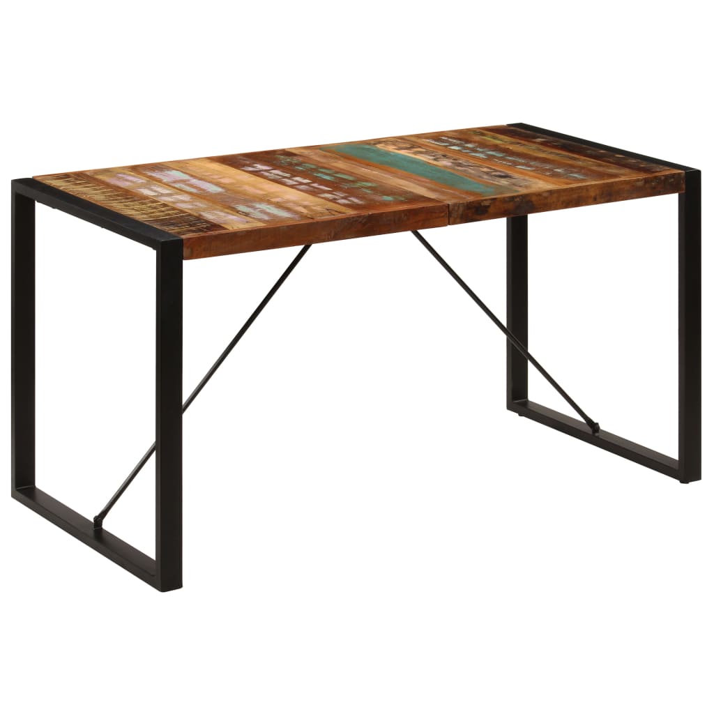 vidaXL Mesa de jantar 140x70x75 cm madeira recuperada maciça