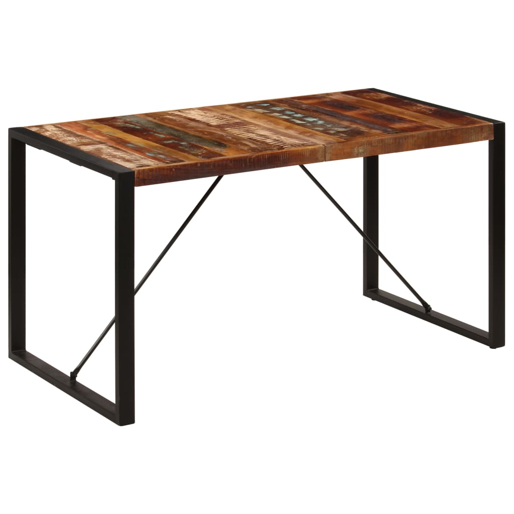 vidaXL Mesa de jantar 140x70x75 cm madeira recuperada maciça