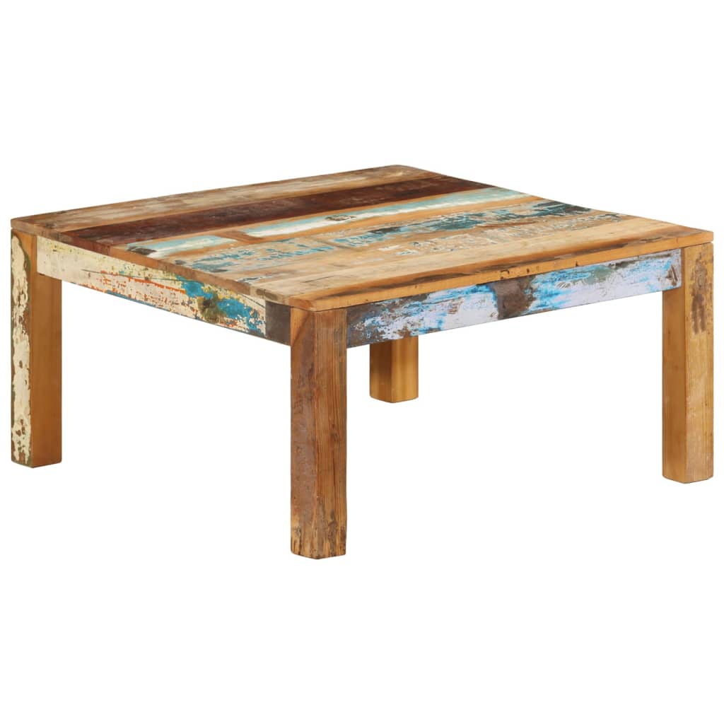 vidaXL Mesa de centro 80x80x40 cm madeira recuperada maciça