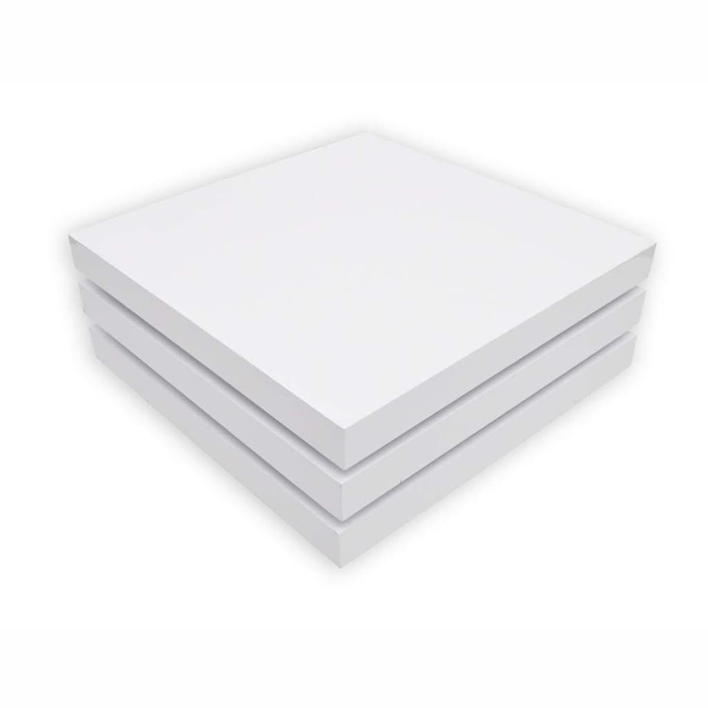 vidaXL Mesa de centro 3 níveis branco brilhante