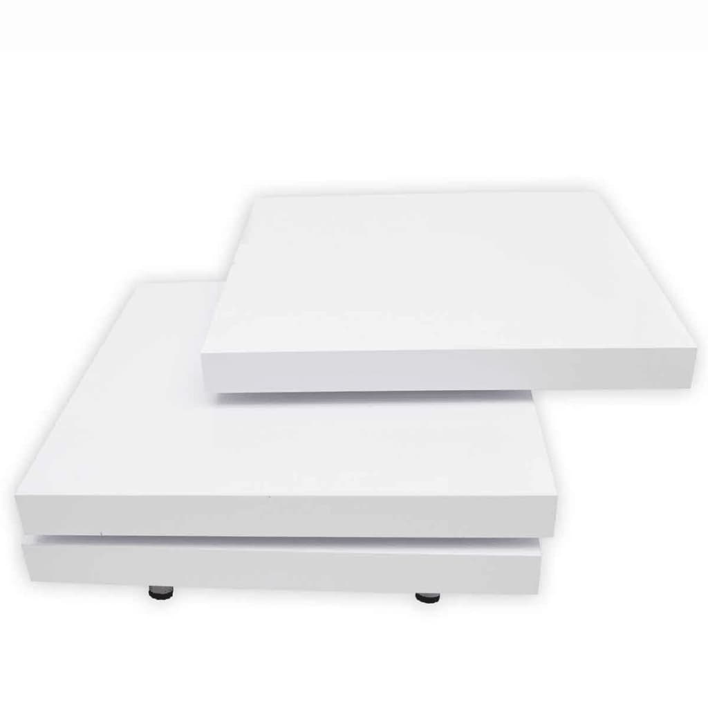 vidaXL Mesa de centro 3 níveis branco brilhante