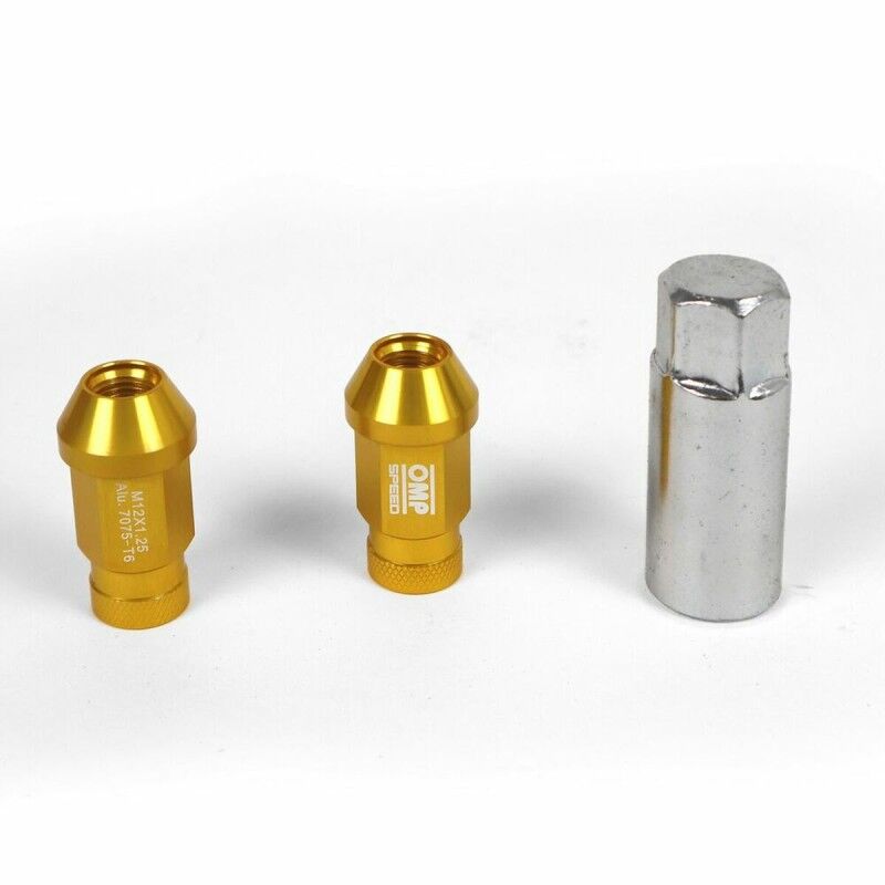 OMP|Set Porcas OMP Ouro 40 mm 20 uds M12 x 1,50 OMP|Set Porcas OMP Ouro 40 mm 20 uds M12 x 1,50