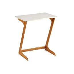 Kinvara|Mesa de apoio Kinvara WD2021329426 Branco Castanho Natural 40 x 68,5 x 60 cm