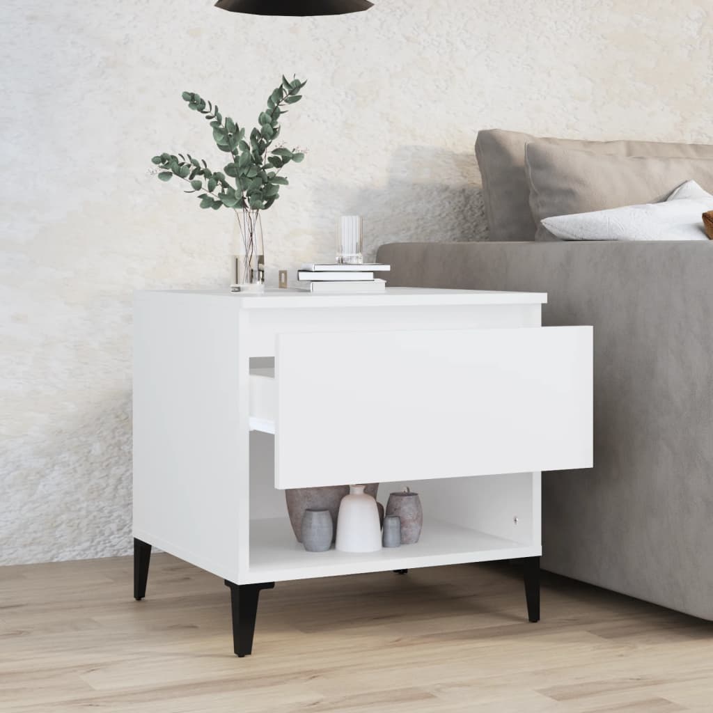 vidaXL Mesa de apoio 50x46x50 derivados de madeira branco