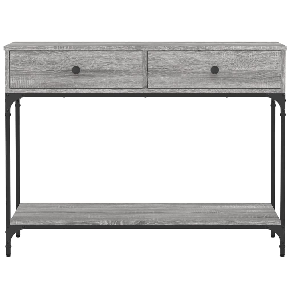 vidaXL Mesa consola 100x34,5x75cm derivados de madeira cinzento sonoma