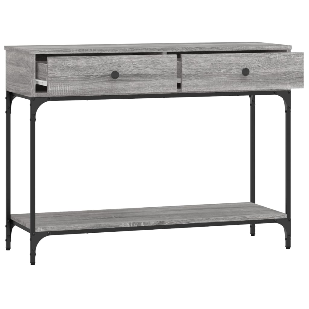 vidaXL Mesa consola 100x34,5x75cm derivados de madeira cinzento sonoma