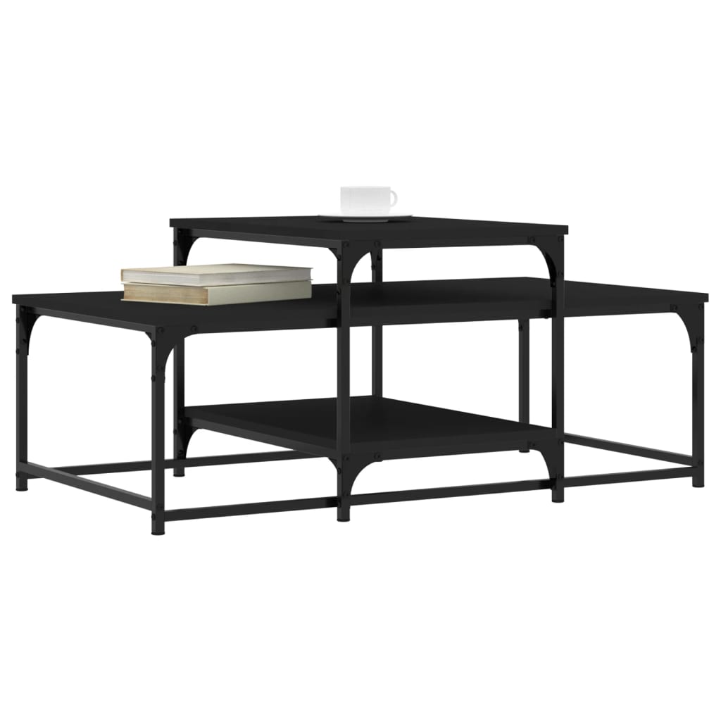 vidaXL Mesa de centro 102x60x45 cm derivados de madeira preto