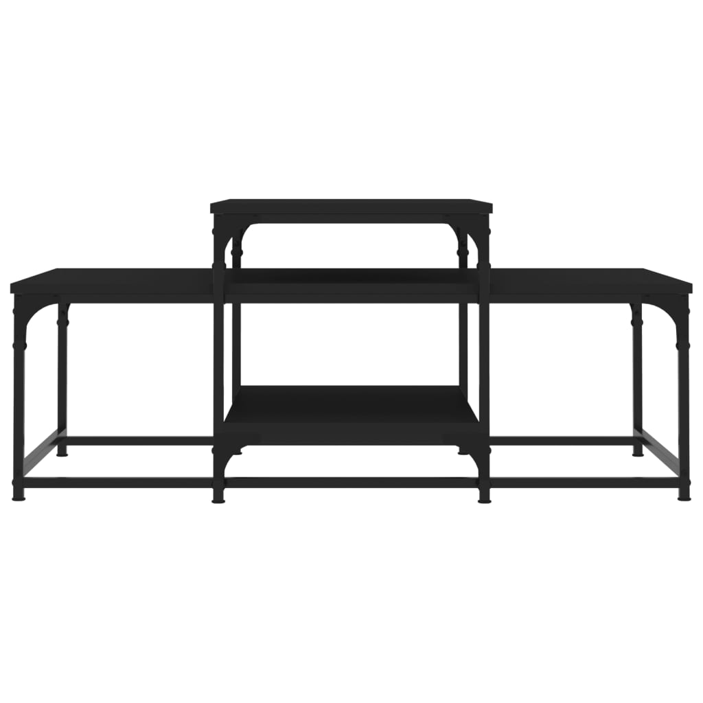 vidaXL Mesa de centro 102x60x45 cm derivados de madeira preto