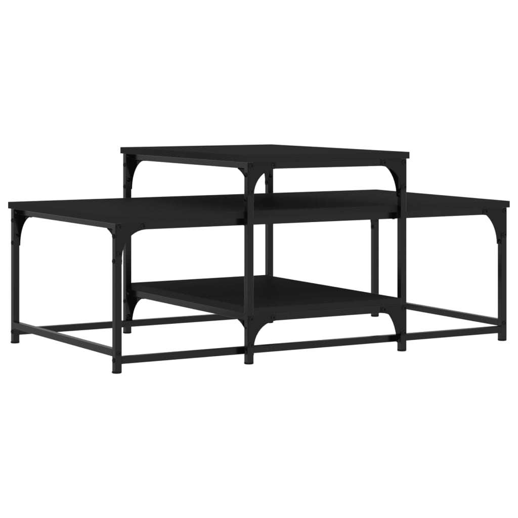 vidaXL Mesa de centro 102x60x45 cm derivados de madeira preto