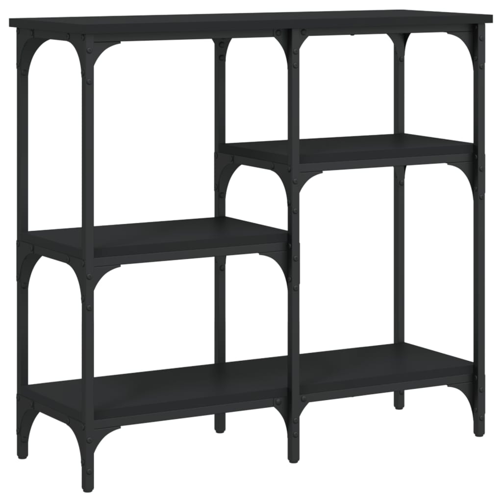 vidaXL Mesa consola 80x29x75 cm derivados de madeira preto