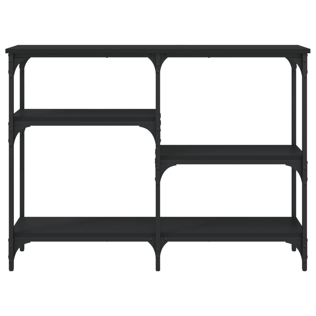 vidaXL Mesa consola 102x29x75 cm derivados de madeira preto