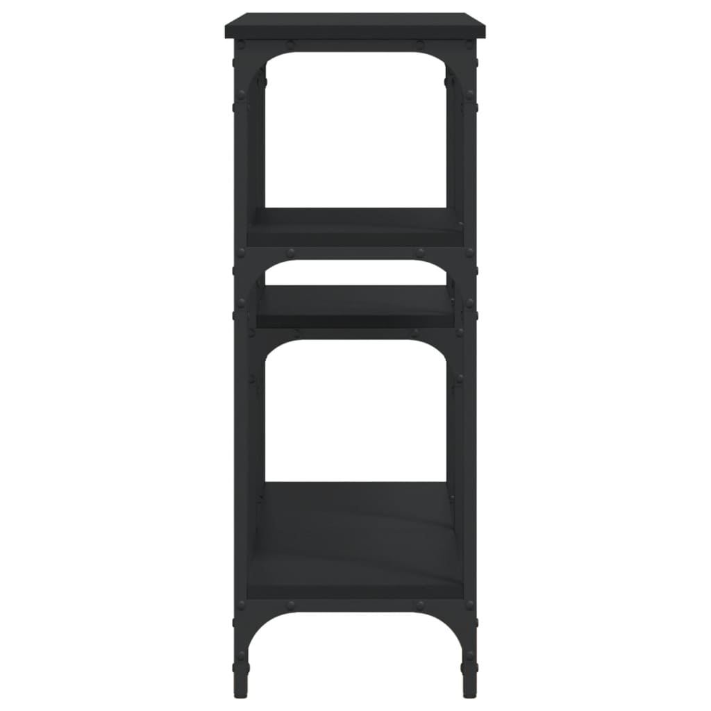 vidaXL Mesa consola 102x29x75 cm derivados de madeira preto