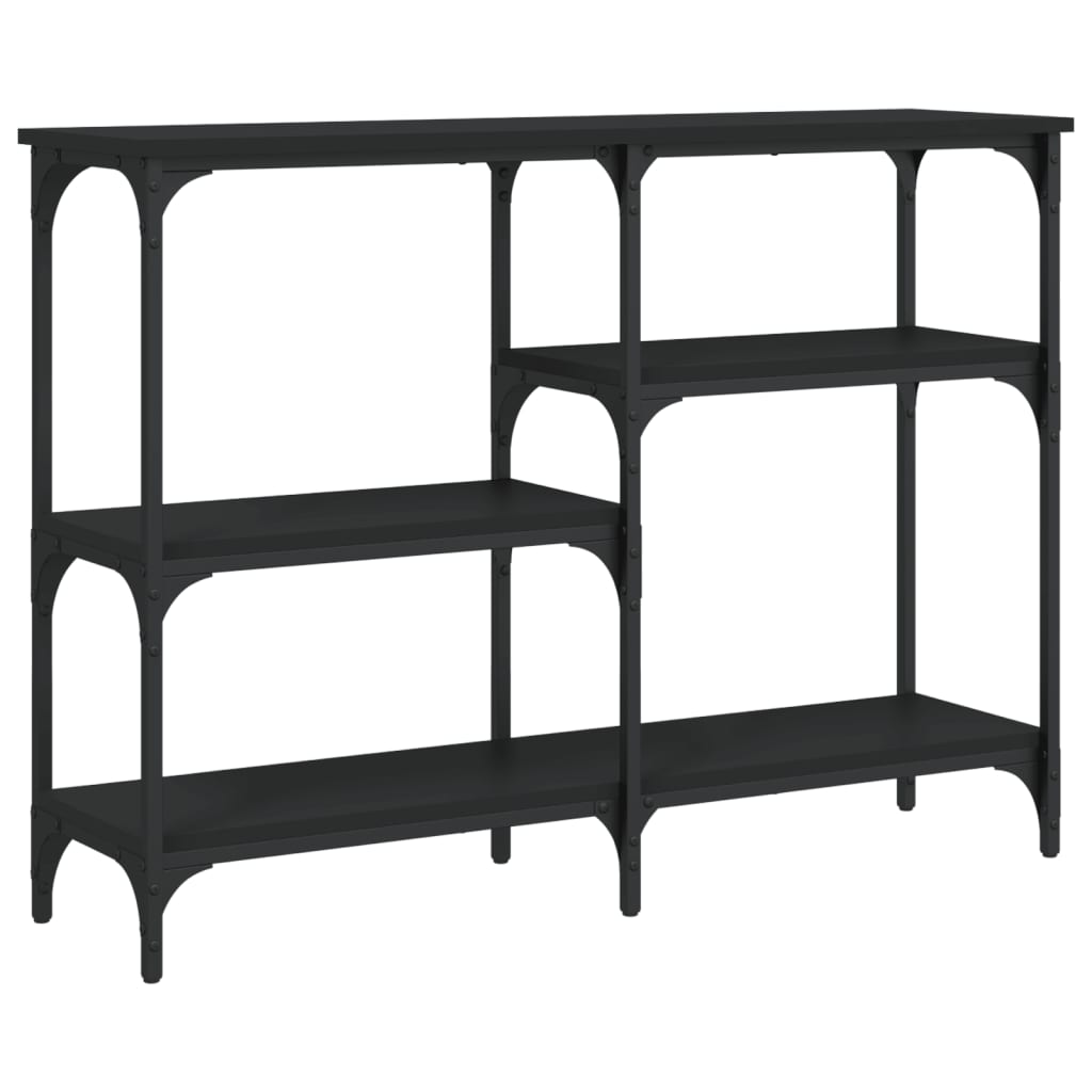 vidaXL Mesa consola 102x29x75 cm derivados de madeira preto