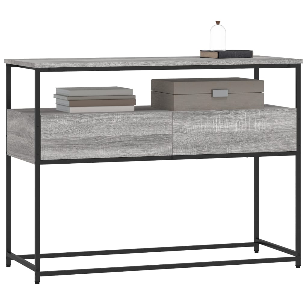 vidaXL Mesa consola 100x40x75 cm derivados de madeira cinzento sonoma