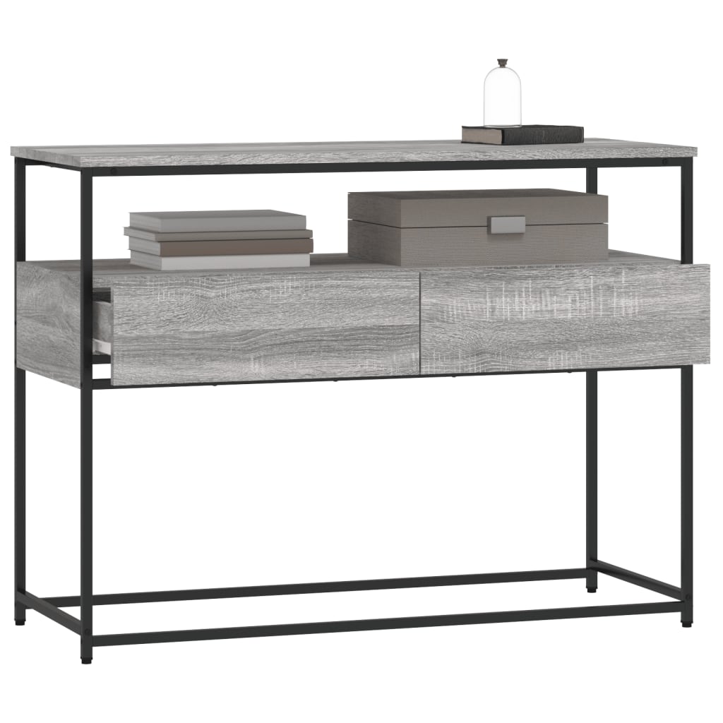 vidaXL Mesa consola 100x40x75 cm derivados de madeira cinzento sonoma