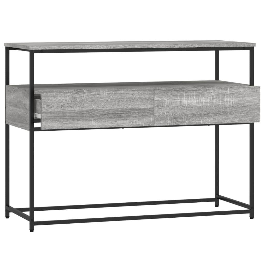 vidaXL Mesa consola 100x40x75 cm derivados de madeira cinzento sonoma