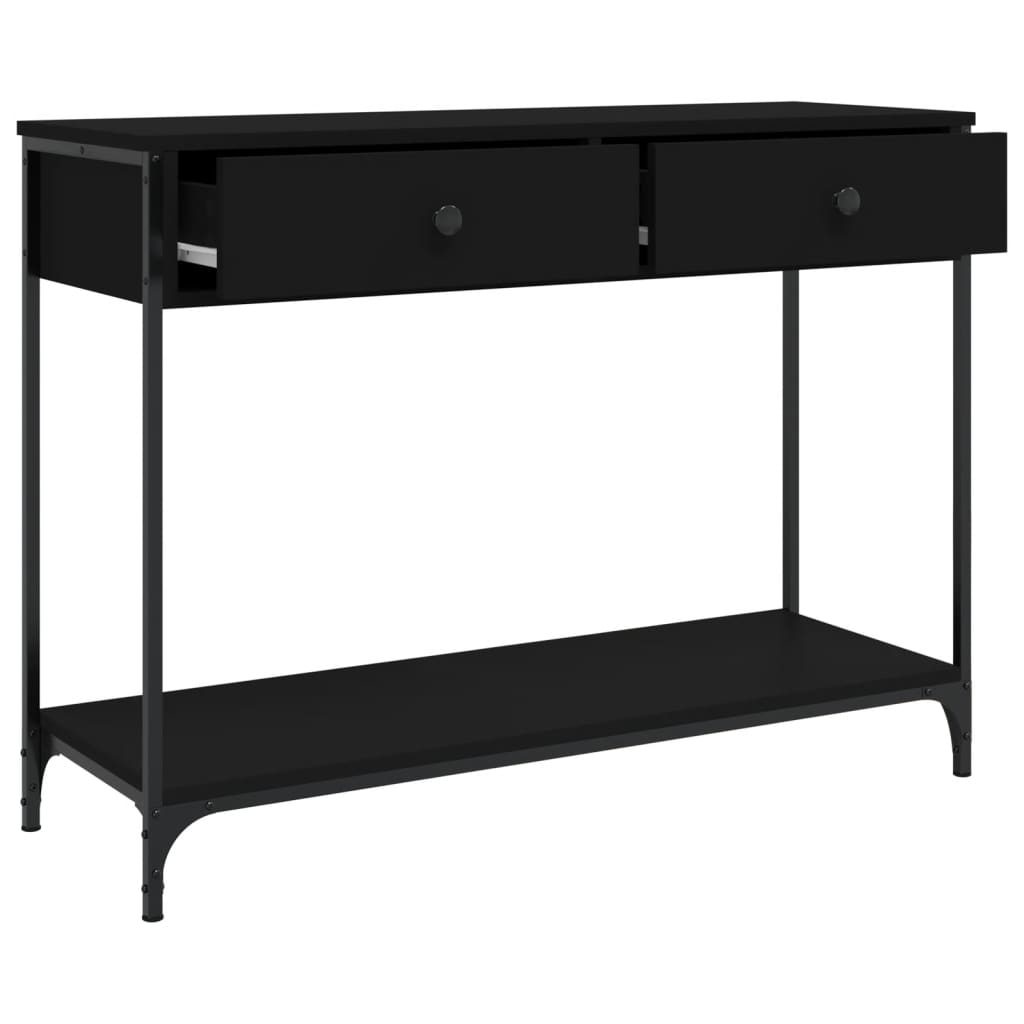 vidaXL Mesa consola 100x34,5x75 cm derivados de madeira preto