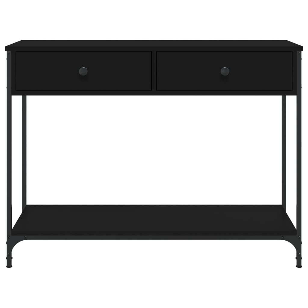 vidaXL Mesa consola 100x34,5x75 cm derivados de madeira preto