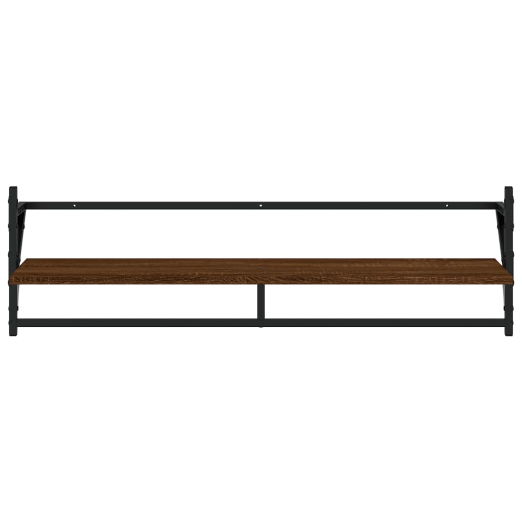 vidaXL Prateleiras parede c/ barras 2pcs 100x25x30cm carvalho castanho