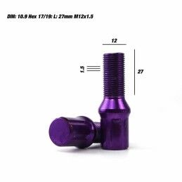 OMP|Set Porcas OMP 27 mm Violeta 20 uds M12 x 1,50