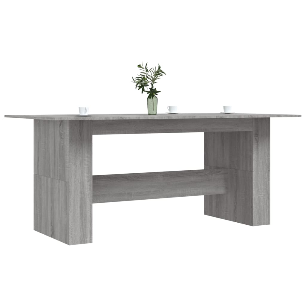 vidaXL Mesa de jantar 180x90x76 cm derivados de madeira cinza sonoma