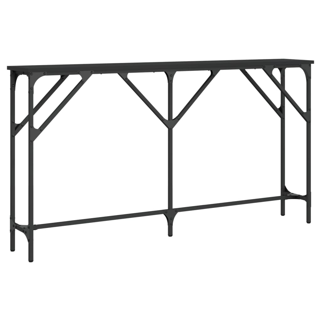 vidaXL Mesa consola 140x23x75 cm derivados de madeira preto