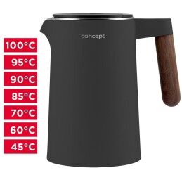Concept|Chaleira Concept RK3305 Cinzento escuro Madeira 1850-2200 W 1,5 L