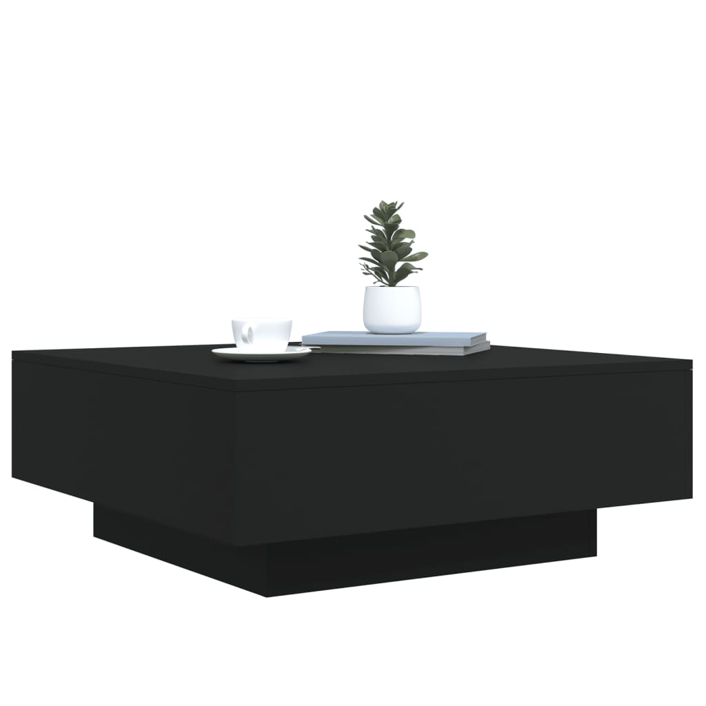 vidaXL Mesa de centro 80x80x31 cm contraplacado preto