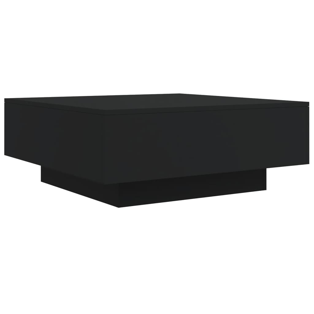 vidaXL Mesa de centro 80x80x31 cm contraplacado preto