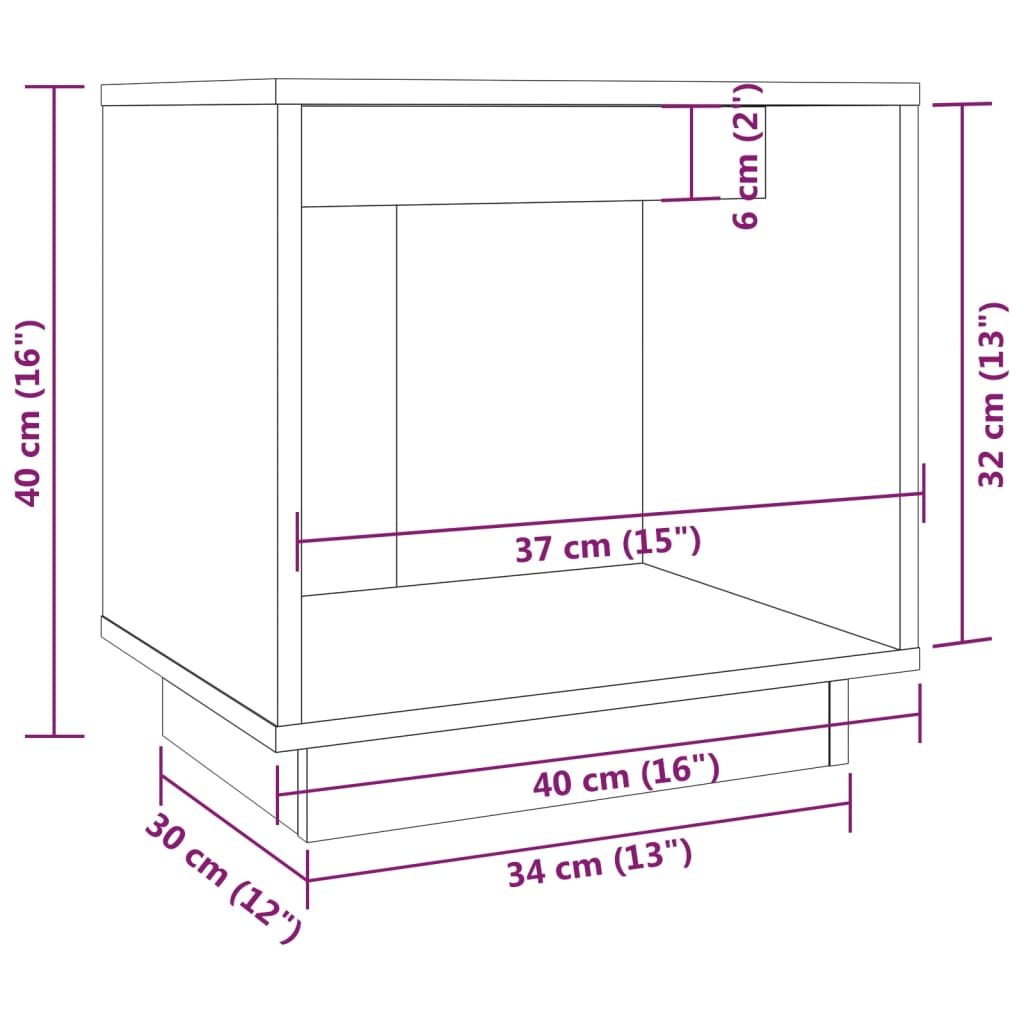 vidaXL Mesas de cabeceira 2 pcs 40x30x40 cm pinho maciço cinza