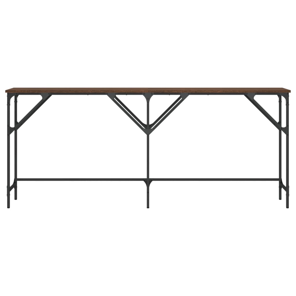 vidaXL Mesa consola 180x29x75 cm derivados madeira carvalho castanho