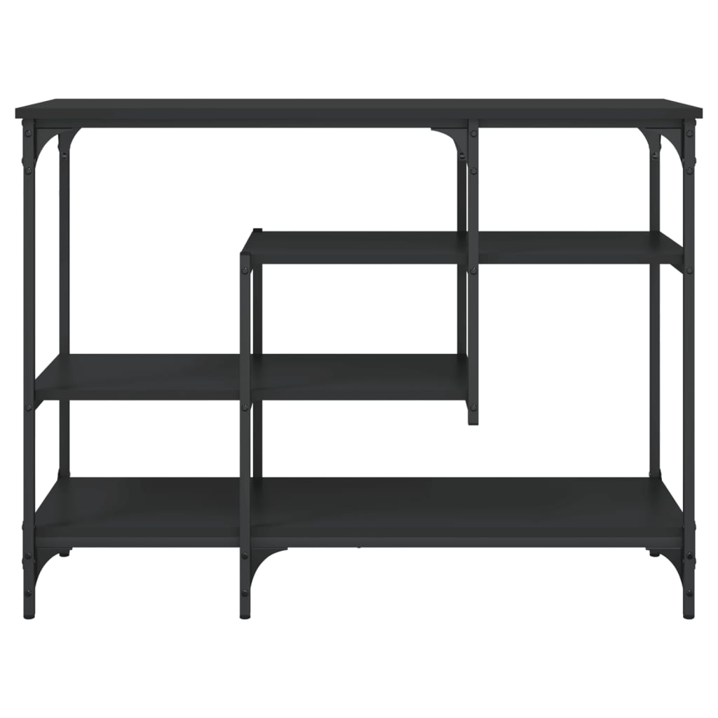 vidaXL Mesa consola c/ prateleiras 100x35x75 cm preto