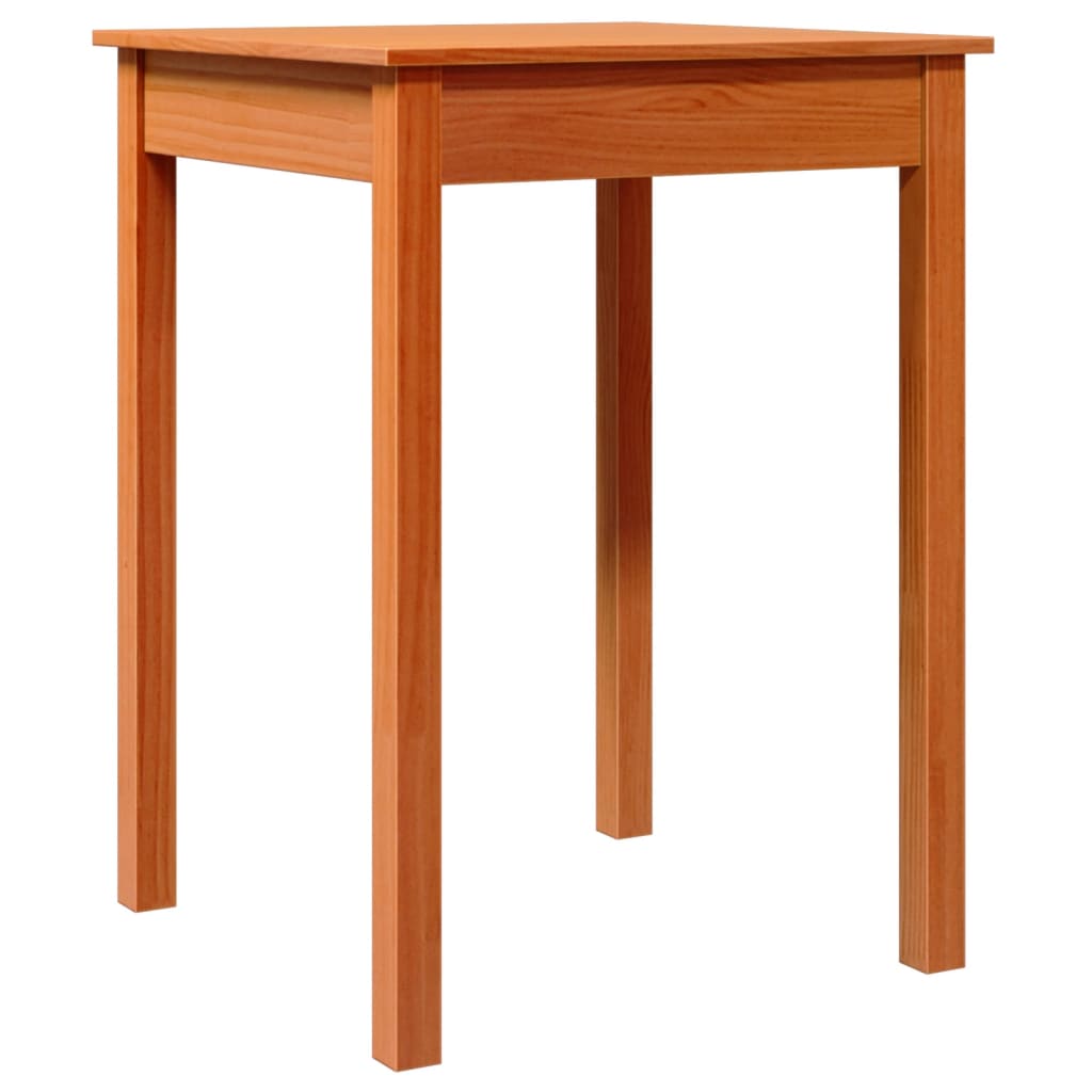 vidaXL Mesa de jantar 55x55x75 cm madeira pinho maciça castanho cera