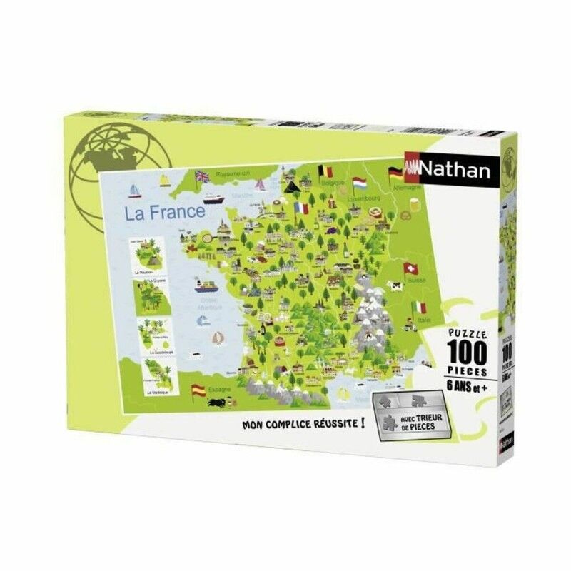 Nathan|Puzzle Nathan Map of France 100 Peças (100 Unidades)
