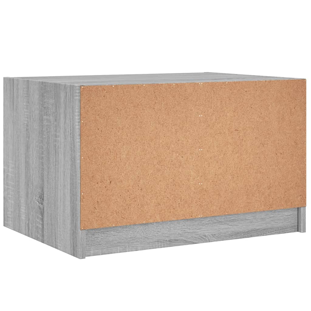 vidaXL Mesa de centro c/ portas de vidro 68x50x42 cm cinza sonoma