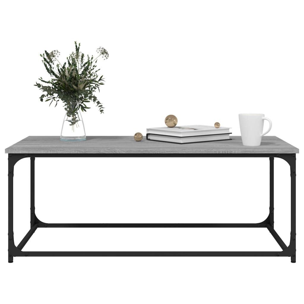 vidaXL Mesa de centro 102x50x40cm derivados madeira/ferro cinza sonoma