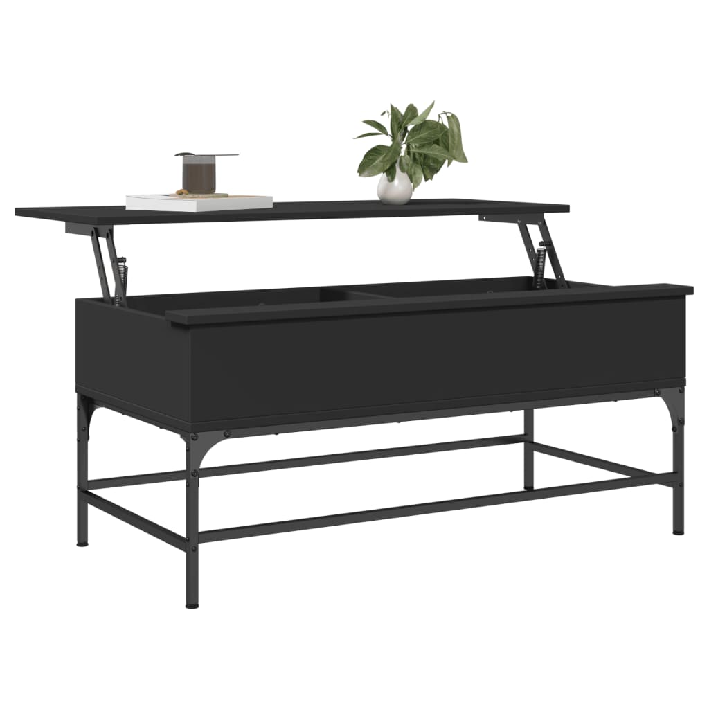 vidaXL Mesa de centro 100x50x45 cm derivados de madeira/metal preto