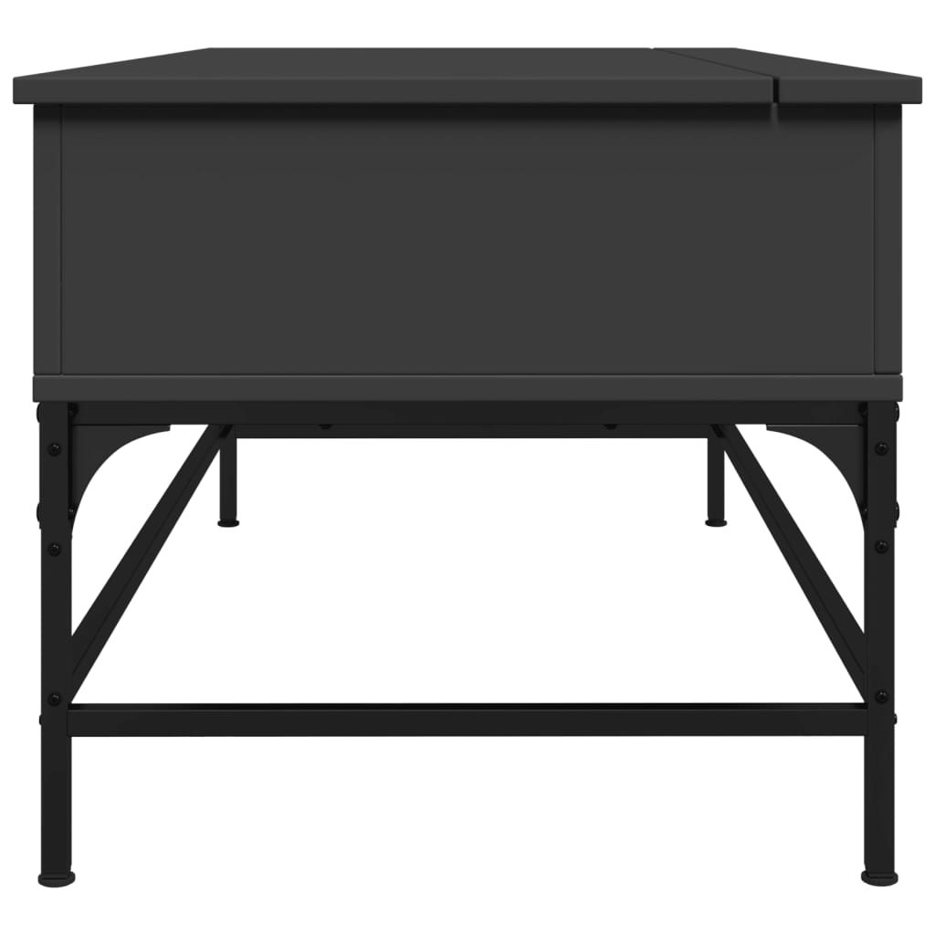 vidaXL Mesa de centro 100x50x45 cm derivados de madeira/metal preto