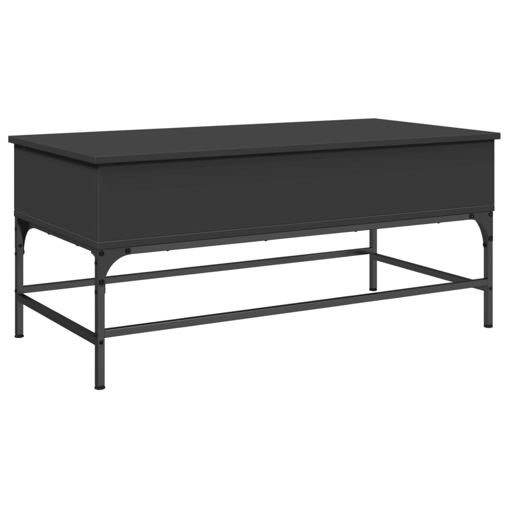 vidaXL Mesa de centro 100x50x45 cm derivados de madeira/metal preto