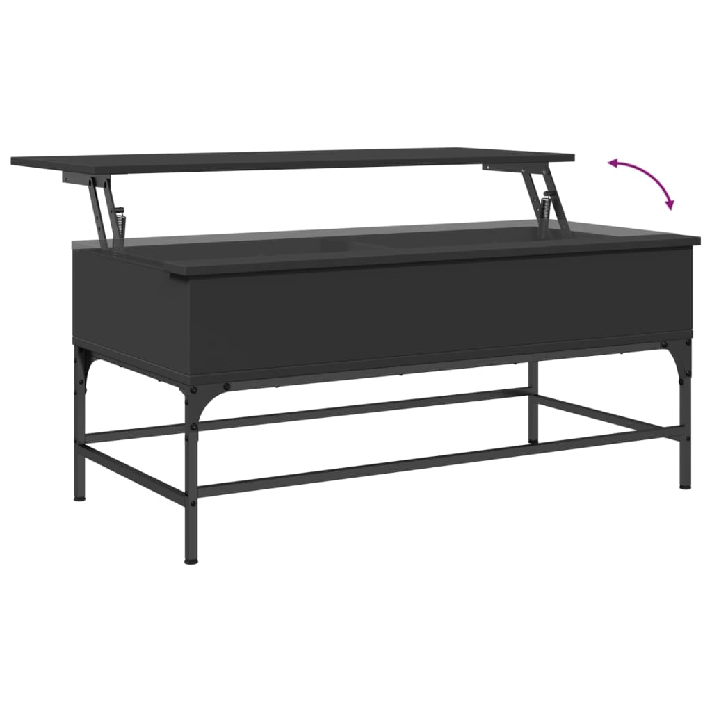 vidaXL Mesa de centro 100x50x45 cm derivados de madeira/metal preto