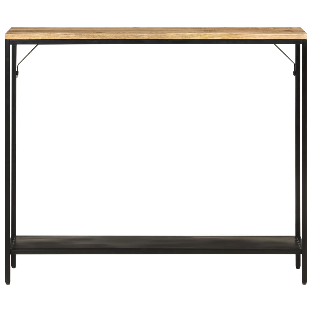 vidaXL Mesa consola 90x30x75 cm madeira mangueira áspera maciça/ferro