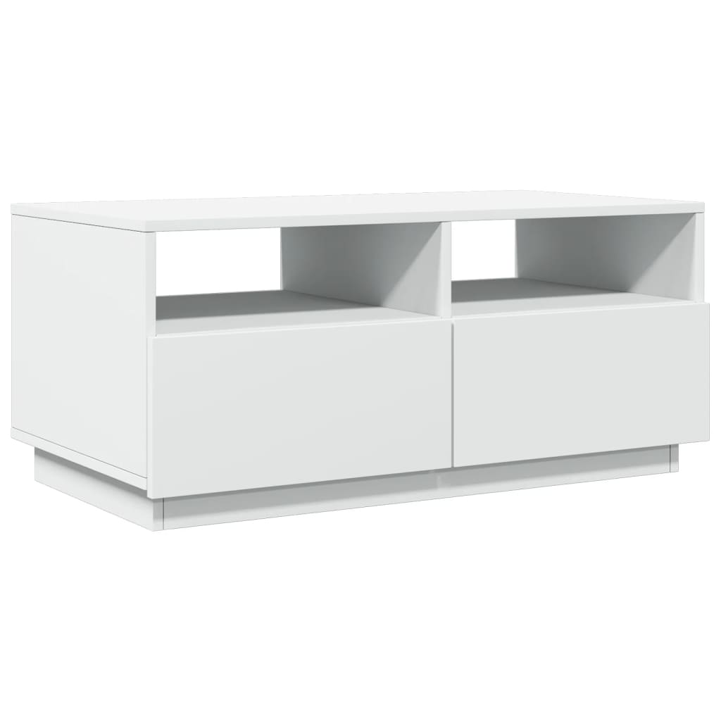 vidaXL Mesa de centro com luzes LED 90x49x40 cm branco