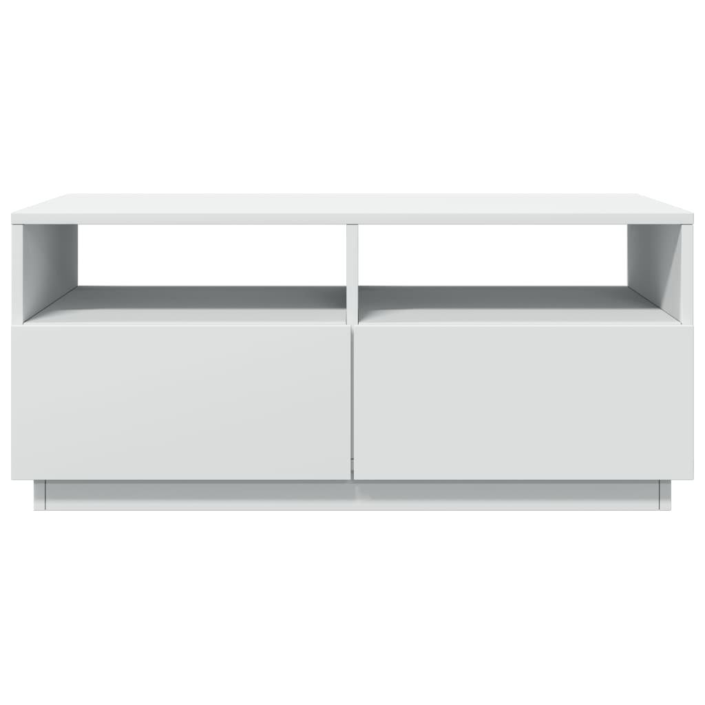 vidaXL Mesa de centro com luzes LED 90x49x40 cm branco