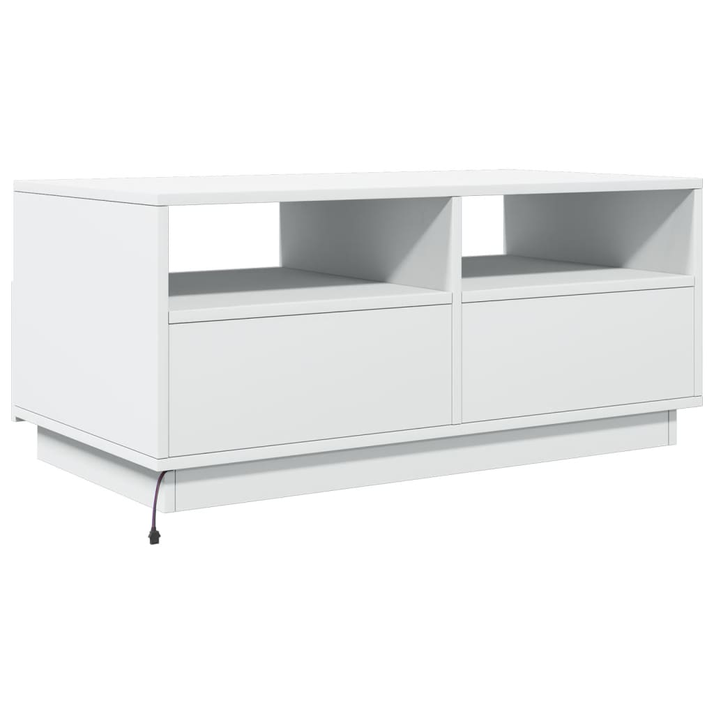 vidaXL Mesa de centro com luzes LED 90x49x40 cm branco