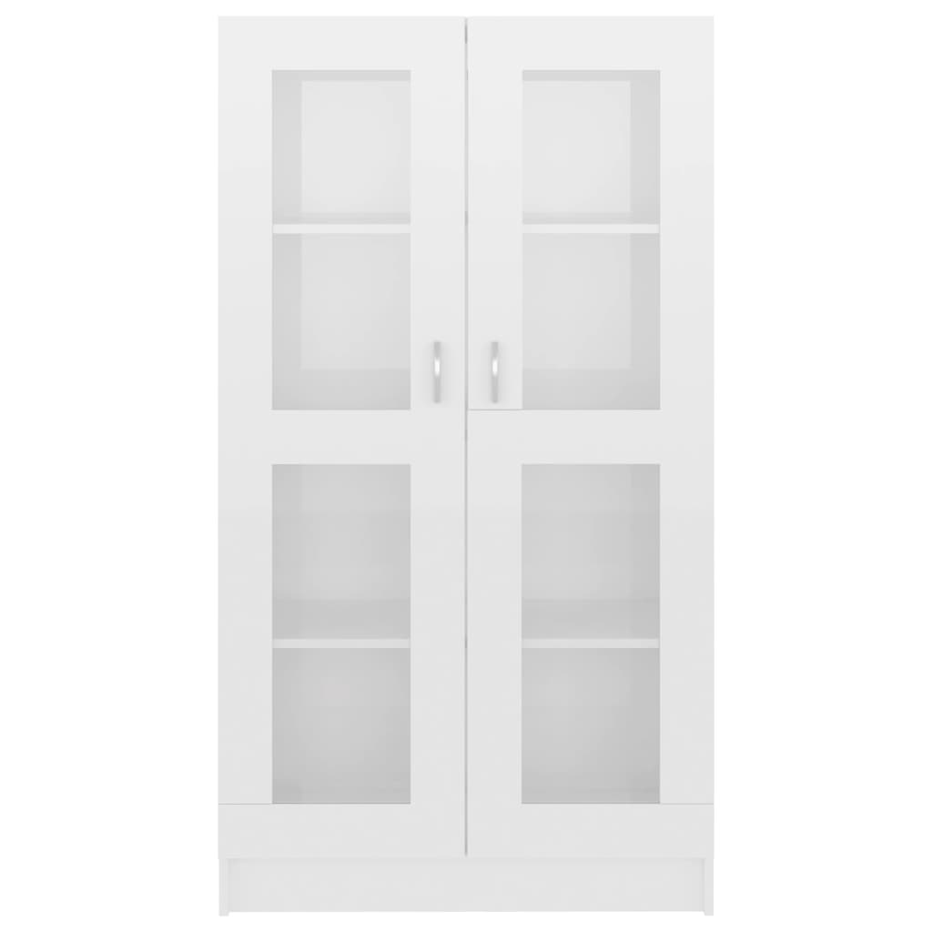 vidaXL Armário vitrine 82,5x30,5x150 cm contraplacado branco brilhante