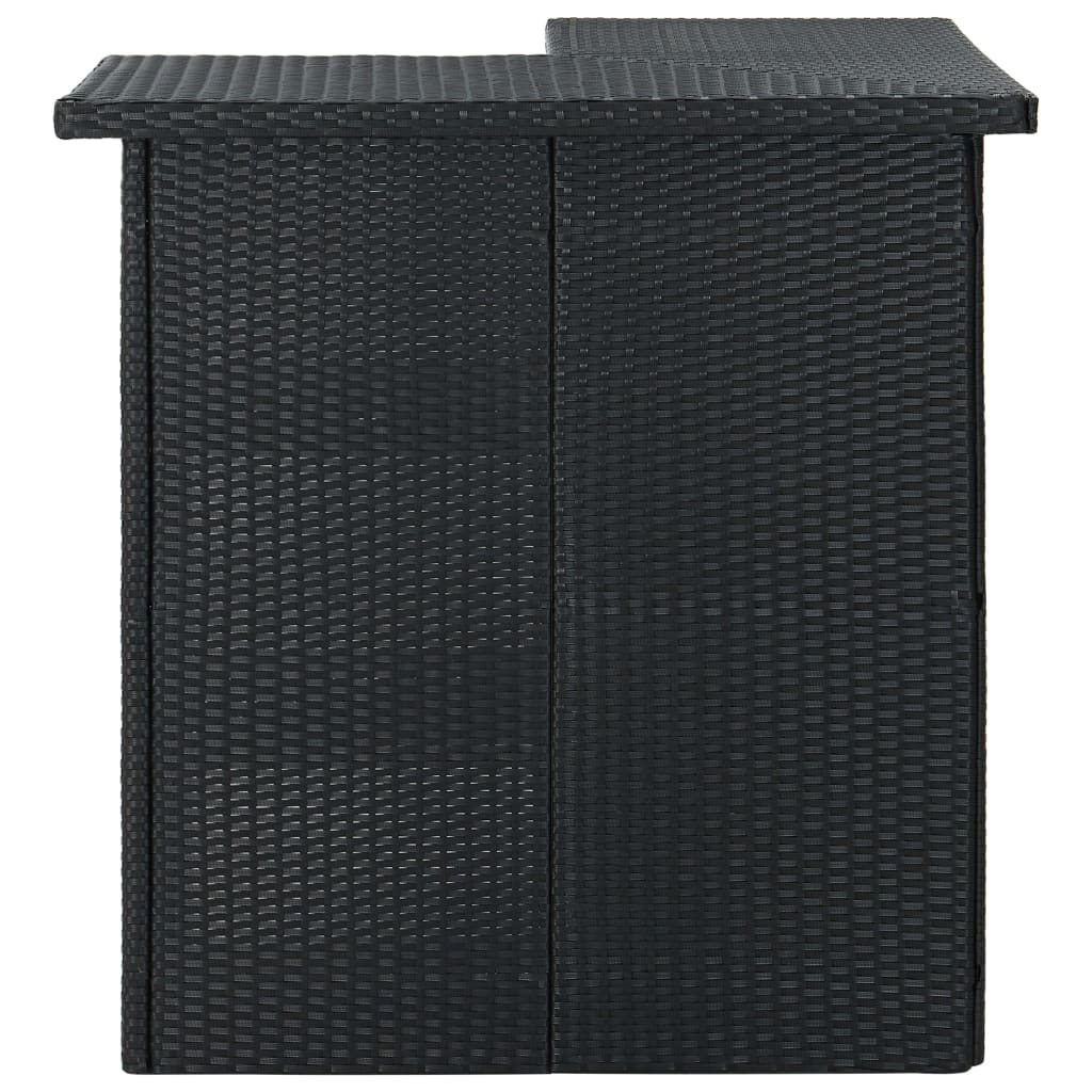 vidaXL Mesa bar de canto 100x50x105 cm vime PE preto