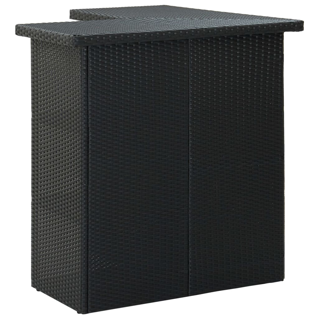 vidaXL Mesa bar de canto 100x50x105 cm vime PE preto