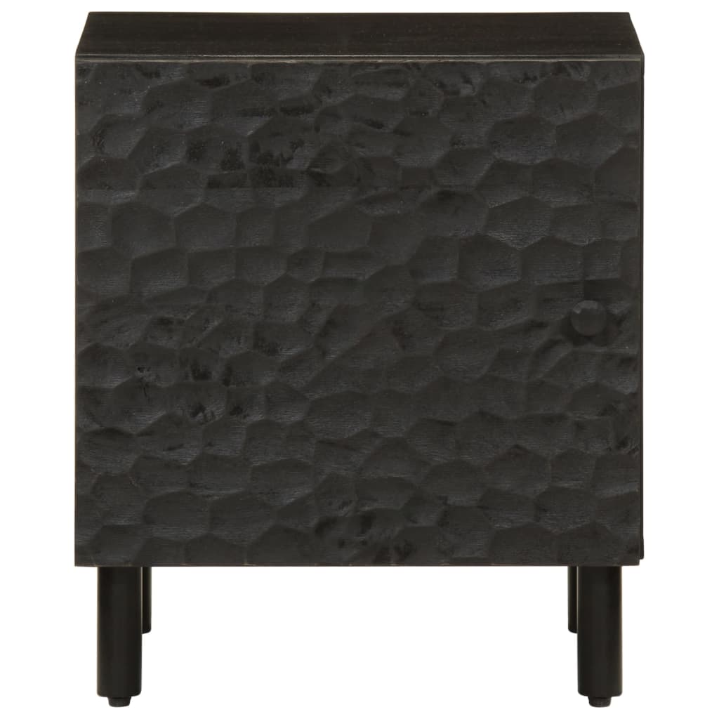 vidaXL Mesas de cabeceira 2 pcs 40x33x46 cm mangueira maciça preto