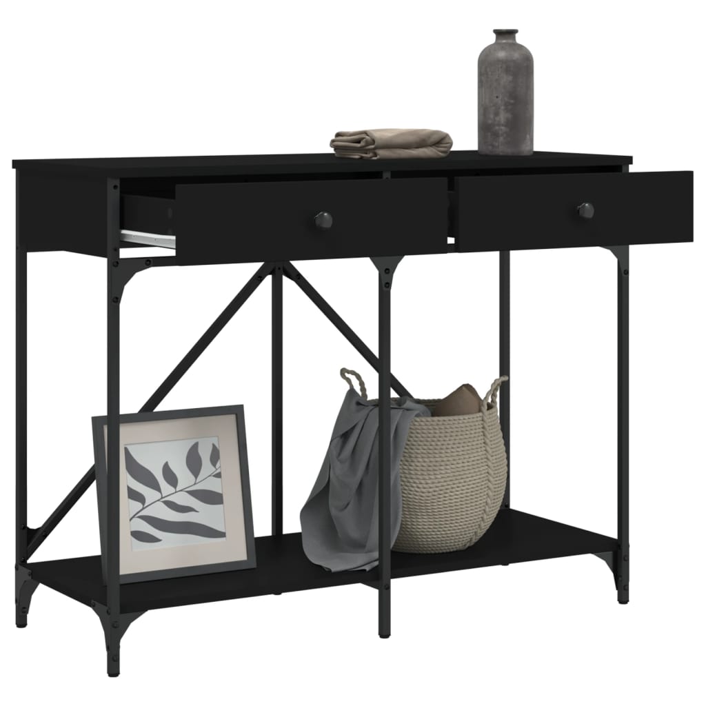 vidaXL Mesa consola 100x39x78,5 cm derivados de madeira preto