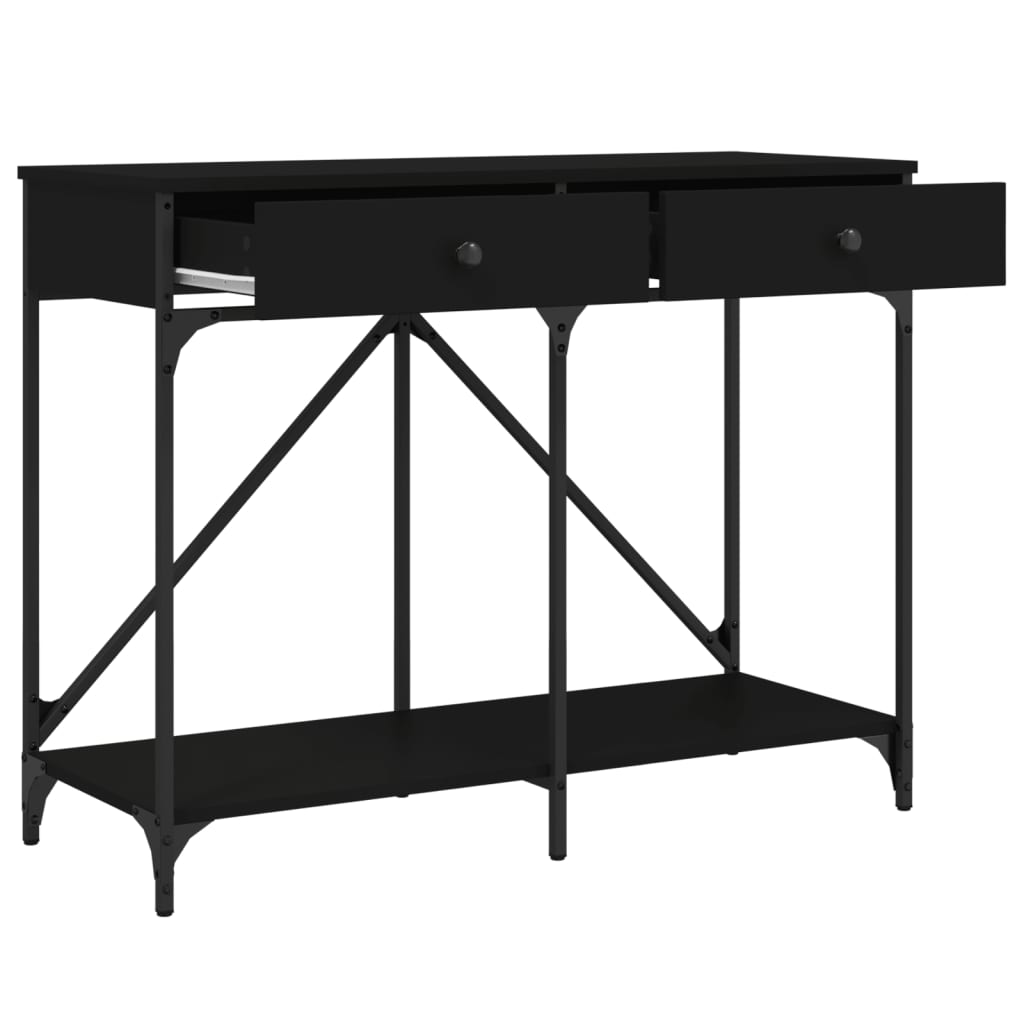 vidaXL Mesa consola 100x39x78,5 cm derivados de madeira preto